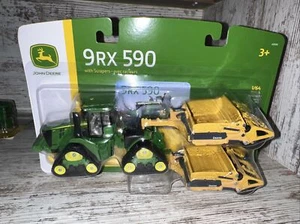 John Deere 9RX 590 Traktor mit 1812DC Schaber Druckguss Ertl Maßstab 1:64 - Bild 1 von 8