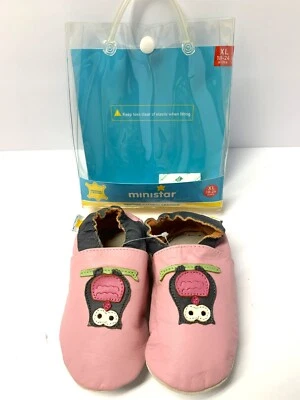 Zapatos Sandalia Ministar Cuero Niña Rosa Talla XL 18-24 Meses Suela Suave Infantil Búho Foto 1 de 4