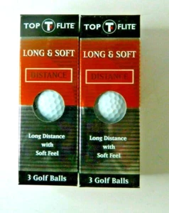 Top Flite Distance Golf Balls Long & Soft 2 packs -  6 Golf Balls - Picture 1 of 4