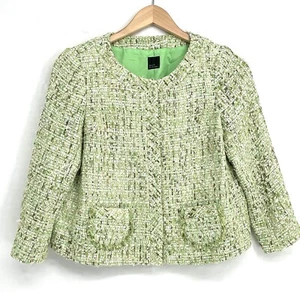 Racy Radiant Tweed Blazer Lady Coat Vintage Green Women’s Small Cropped - Picture 1 of 7