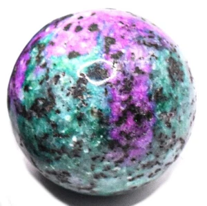 25mm Purple Red Ruby in Green Zoisite Sphere Polished Gemstone Mineral China 1PC - Picture 1 of 8