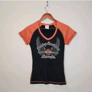 Harley Davidson Damen T-Shirt mit V-Ausschnitt Größe S - Bild 1 von 6