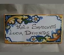 TARGA RETTANGOLARE PER VILLE ED ESTERNI IN CERAMICA 20*30cm TARGHETTA PORTA
