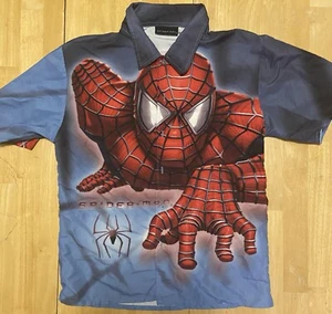 Vintage 2002 Spider-Man Film Button Down Shirt Small Marvel Comics Superheld - Bild 1 von 6
