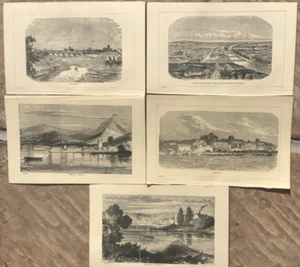 Grabados antiguos c. 1880 (18) - París, Toulouse, Dominica, Siracusa (Sicilia) - Imagen 1 de 2