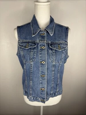 Sundance Denim Vest Medium Cotton Trucker Jean Casual Sleeveless Foto 1 de 4