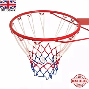 Anillo de aro de baloncesto de tamaño completo de 18"/45 cm red montado en la pared canasta colgante al aire libre - Imagen 1 de 7