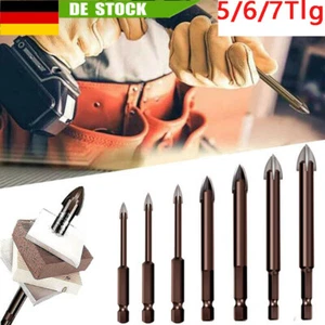 Fliesenbohrer Glasbohrer Keramikbohrer Set 3-12mm für Fliesen Porzellan 5/6/7Tlg - Bild 1 von 15