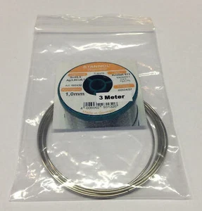 3 m Stannol Kristall 511 Lötzinn 1,0mm 5-seelig Sn95,5 Ag3,8Cu0,7 bleifrei - Picture 1 of 1