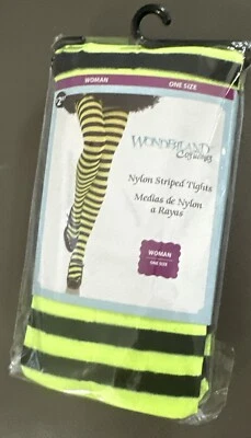 Disfraces del País de las Maravillas ~ Medias Mujer Talla Única Rayas Verdes y Negras Bruja/Cosplay Foto 1 de 3