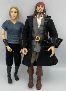 Pirates Of The Caribbean Captain Jack Sparrow & Elizabeth Swann Figures Dolls - Picture 1 of 11