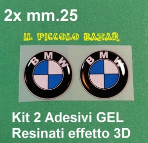 2 Adesivi BmW GEL mm25 Resinati morbidi scritta stemma logo MOTO/CASCO/BAULE 3D - Foto 1 di 7