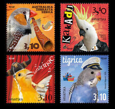 CROATIA  Bird pets set of 4 stamps MNH 2015  Canary Budgie Cockatoo Finch