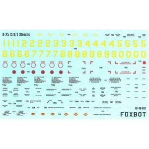 FOXBOT 48-012 Scale 1:48 Decals Stencils for B-25C/D/J Mitchell - Picture 1 of 24