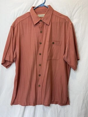 Camisa Hawaiana Island Republic Grande Rosa Salmón Estilo Manga Corta Abotonada Usada en Excelente Condición Foto 1 de 3