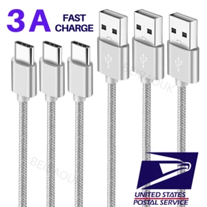 10Ft Type C Cable 3A Fast Charging USB-C Sync Charger Cord For Samsung S21 S20 - Picture 1 of 7