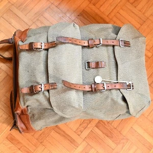 Schweizer Armee Rucksack Salz und Pfeffer Swiss Suisse Military Leder 1968 - Bild 1 von 14