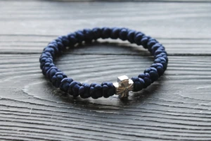 Pulsera cuerda oración ortodoxa 33 nudos brojanica komboskini azul oscuro - Imagen 1 de 4