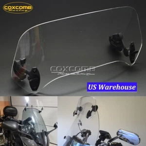 Universal Adjustable Clear Windshield Extension Spoiler Air Deflector Clip-on - Picture 1 of 9