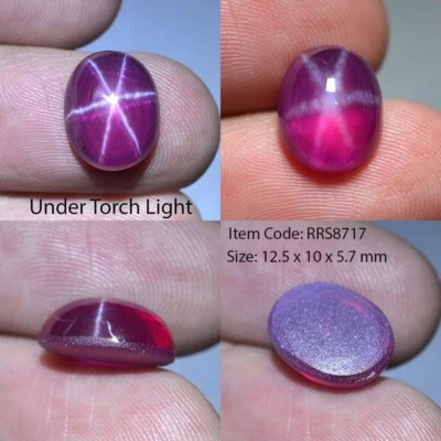 7.90 Ct 12.5x10 MM Red Ruby Star Sapphire 6 Rays Lab Corundum VDO RRS8717 - Image 1 of 4