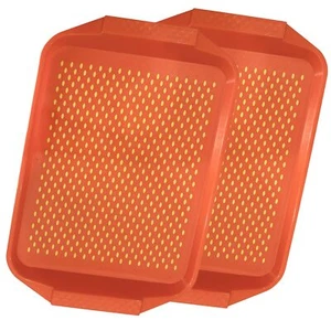 Non-Slip Food Serving Tray with Handles 2 Pack Rectangular Food Trays for Eat... - Picture 1 of 9