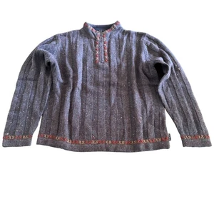 NEW Woolrich Women's 1/4 Zip Sweater Indigo Heather Pullover Knit, Size M NWT - Picture 1 of 8