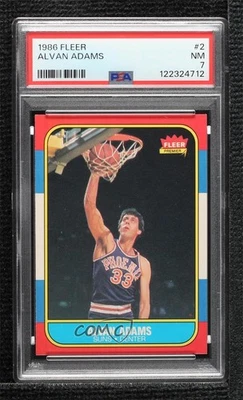 1986-87 Fleer Alvan Adams #2 PSA 7 - Image 1 of 2