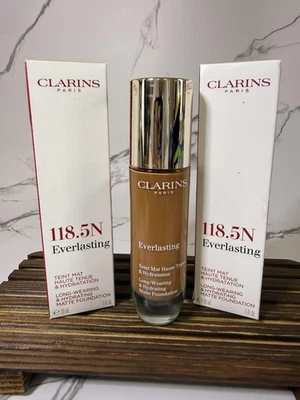 Clarins Everlasting Matte Foundation 118.5N Chocolate – New in Box Lot of 2  - Image 1 of 3