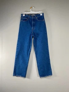 Levi's Premium Ribcage Straight Ankle Denim Jean Women's 27 Blue Distressed NWT - Picture 1 of 18