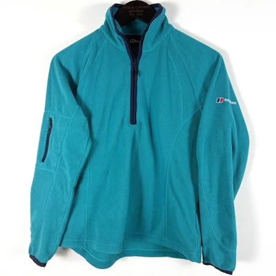Pullover Berghaus polar para mujer 12 verde azulado 1/4 cremallera exterior senderismo bolsillo en el brazo Foto 1 de 4