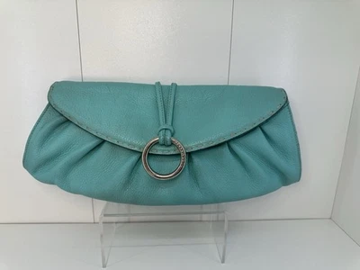 BCBG Green Pebble Leather Y2K Baguette Shoulder Bag Purse - Image 1 of 4