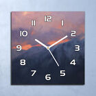 Glass Clock 30x30 Wall Dramatic Mountains In The Evening Painting Landscape