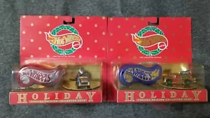 1996 Hot Wheels Holiday Collection - 2 Car Lot Gold/Blue Nomad Hot Wheels Case - Picture 1 of 6