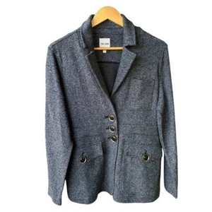 Nic + Zoe Jacket Sweater Cardigan Blazer Style Blue Grey Button Closure Large - Picture 1 of 6
