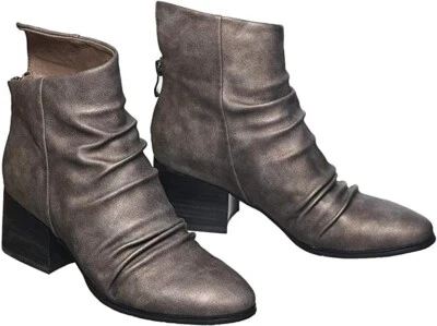 Antelope Hollie Mujer Talla 41 EE. UU. 10-10,5 Gris Metálico Cuero Botín Nuevo con Caja Foto 1 de 4