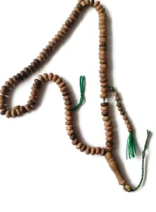 Antike seltene alte handgefertigte Naturholz Tasbih Gebetsperlen - Bild 1 von 7