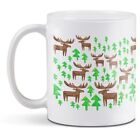 White Ceramic Mug - Christmas Deer Trees Xmas Reindeer #44595
