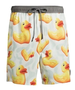 Neff Warp Ducky Men's Novelty Print Swim Trunks with Stretch, 7" Inseam size L - Picture 1 of 5