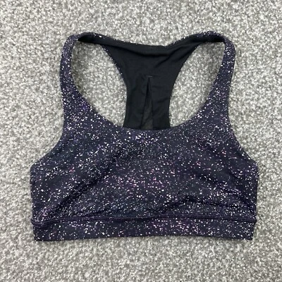 Sujetador Lululemon Mujer 6 Negro Blanco Estampado Vigorizante Recorte Deporte Yoga Gimnasio Atlético Foto 1 de 4