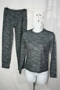 006X06 Cuddl Duds 20974 Climate Essentials Boy Base Layer Set LG Black/Gray - Picture 1 of 1