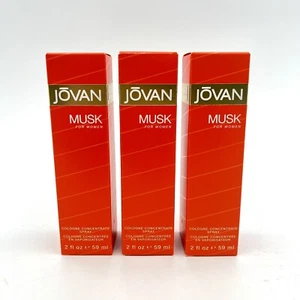 3x Jovan Musk Cologne Concentrate Spray for Women 2 Oz By Coty New In Box - Picture 1 of 5