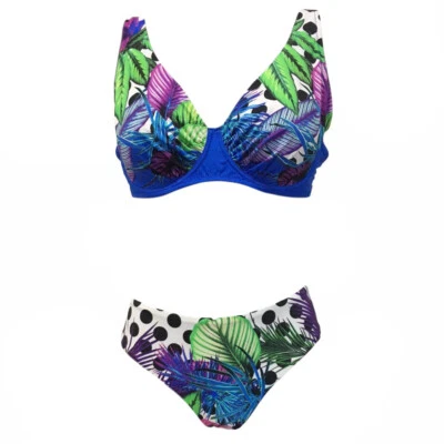 Damen Zweiteiliger Badeanzug Mit Bügel Blau GIADAMARINA Art 979 MADE IN ITALY - Bild 1 von 4