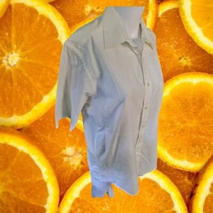 David Taylor White Short Sleeve Button Up Size 15 1/2 - Picture 1 of 5