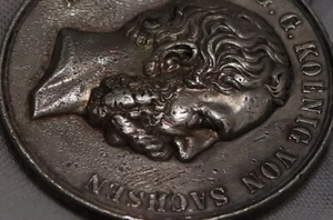 🧭 🇩🇪 DEUTSCHLAND SACHSEN 1874 MEDAILLE von Max Barduleck MILITÄR 42mm B86 WY4 - Bild 1 von 8