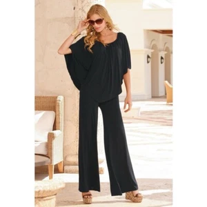 Boston Proper Jumpsuit XL Triple Threat solid Black Travel Friendly Out of Stock - Picture 1 of 9