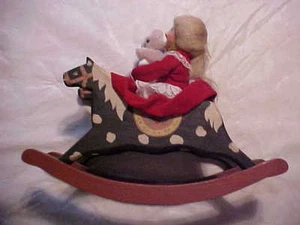 Byers Choice Ltd 1990 Blonde Girl N Rocking Horse Carolers Collectible Christmas - Picture 1 of 6