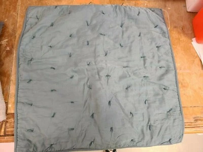  Pottery Barn "Blue-Gray Tufted Cotton/Silk" Euro Sham - Image 1 of 4