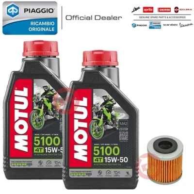 KIT TAGLIANDO OLIO MOTUL 5100 15W50 + FILTRO PIAGGIO BEVERLY 350 SPORT TOURING