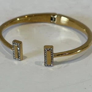 KATE SPADE “Raise the Bar” Gold Hinged Cuff - Picture 1 of 4