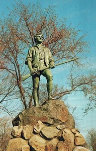 Estatua de Minute-Man Lexington Massachusetts postal CC-9 sin publicar - Imagen 1 de 2